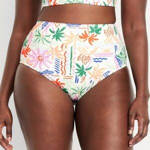 Old Navy Matte High Waisted Swim Bottoms Sz L NWT